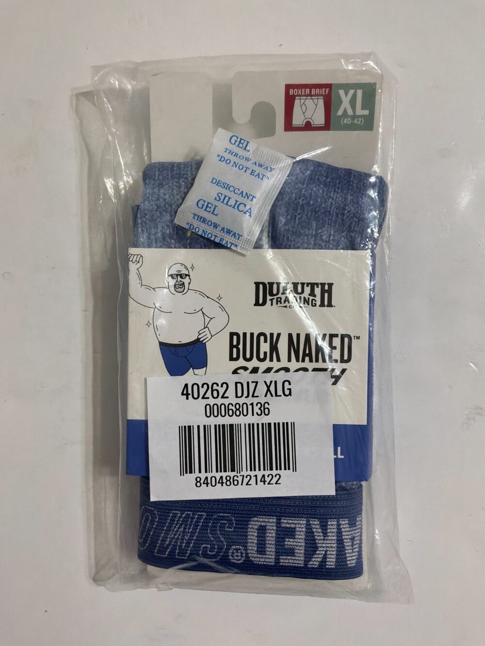 Duluth Trading Buck Naked Smooth Boxer Briefs Mens XL 40-42 Blue Heather NWT